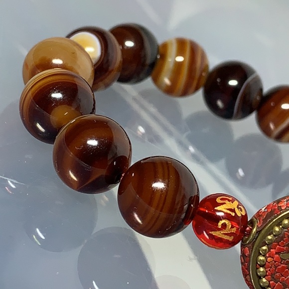 BANDED AGATE STONES NATURAL BRACELET - Picture 6 of 7